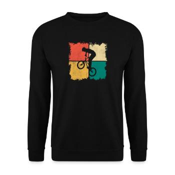 BMX Bike Retro Motif Freestyle BMX Rider - Sweat-shirt Unisexe - noir - Devant - Alina (178cm) & Michal (187cm)