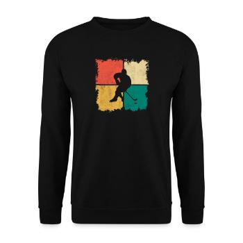 Joueurs de hockey sur glace Hockey sur glace Vintage - Sweat-shirt Unisexe - noir - Devant - Alina (178cm) & Michal (187cm)