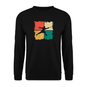 Fechten Fechter Fechtsport Vintage Fencer - Unisex Pullover - Schwarz - Vorne - Alina (178cm) & Michal (187cm)