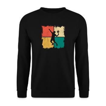 Padel Spieler Padelspieler Retro Padel-Tennis - Unisex Pullover - Schwarz - Vorne - Alina (178cm) & Michal (187cm)