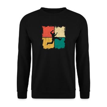 Parkour Läufer Freerunner Freerunning Vintage - Unisex Pullover - Schwarz - Vorne - Alina (178cm) & Michal (187cm)