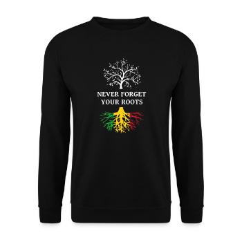 Mali Never Forget Your Roots - Unisex Pullover - Schwarz - Vorne - Alina (178cm) & Michal (187cm)