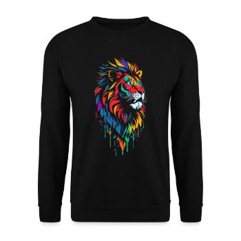 coloring lion - Unisex Pullover - Schwarz - Vorne - Alina (178cm) & Michal (187cm)