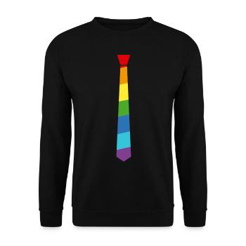 Rainbow Tie - Flag - Flag - Gay Pride - Unisex Sweatshirt - black - Front - Alina (178cm) & Michal (187cm)