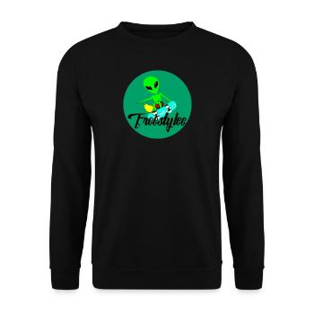 👽 ALIENWEAR™ - Unisex Sweatshirt - black - Front - Alina (178cm) & Michal (187cm)