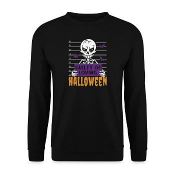 Halloween Skeleton Guilty Of Loving Halloween - Unisex Sweatshirt - black - Front - Alina (178cm) & Michal (187cm)