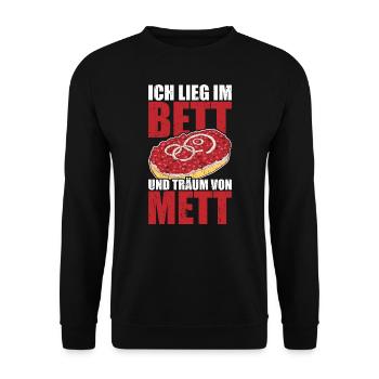 Mettbrötchen - Unisex Pullover - Schwarz - Vorne - Alina (178cm) & Michal (187cm)