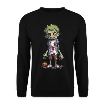 Cartoon Zombie Goule Halloween Nuit - Sweat-shirt Unisexe - noir - Devant - Alina (178cm) & Michal (187cm)