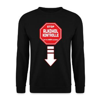 Alkoholkontrolle - Unisex Pullover - Schwarz - Vorne - Alina (178cm) & Michal (187cm)
