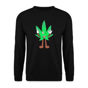 Der Bloom - Nice Bloom Weed Cannabis Marihuana - Unisex Pullover - Schwarz - Vorne - Alina (178cm) & Michal (187cm)