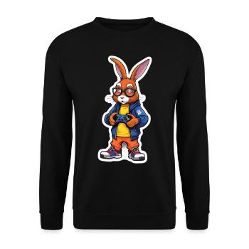 Gamer bunny with controller - Unisex Sweatshirt - black - Front - Alina (178cm) & Michal (187cm)