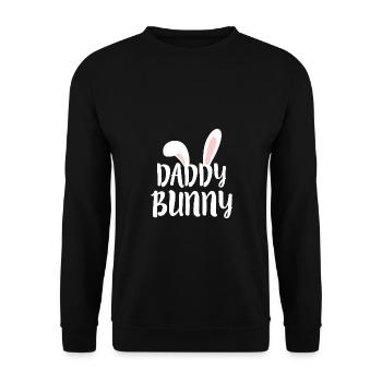 Daddy Bunny Hase Papa Vater Ohren Geschenk Ostern - Unisex Pullover - Schwarz - Vorne - Alina (178cm) & Michal (187cm)