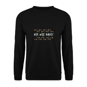 Nix wie raus in die Natur Wandern Trekking - Unisex Pullover - Schwarz - Vorne - Alina (178cm) & Michal (187cm)