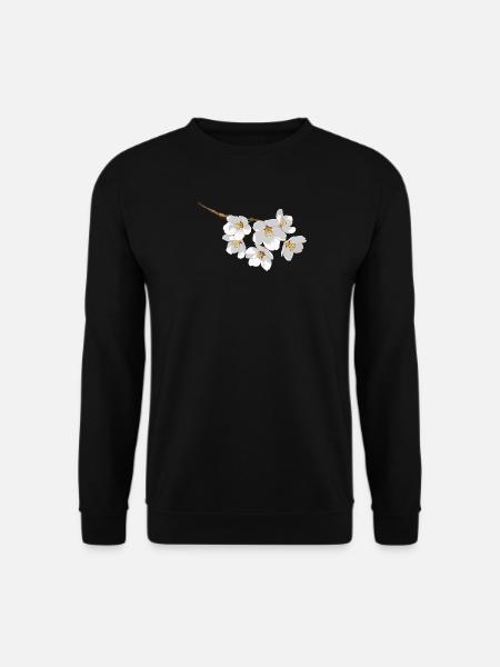 Japanische Kirschblüten weiß - Unisex Pullover - Schwarz