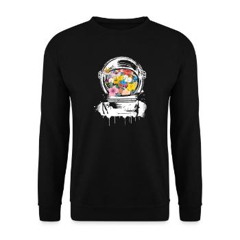Astronaut Space Helmet with flowers - Unisex Sweatshirt - black - Front - Alina (178cm) & Michal (187cm)