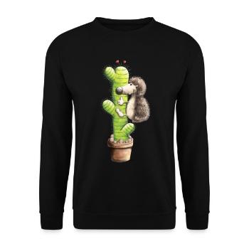 Igel in Love - Unisex Pullover - Schwarz - Vorne - Alina (178cm) & Michal (187cm)