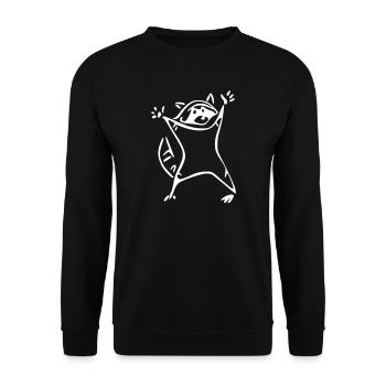 Waschbär - raccoon - Unisex Pullover - Schwarz - Vorne - Alina (178cm) & Michal (187cm)