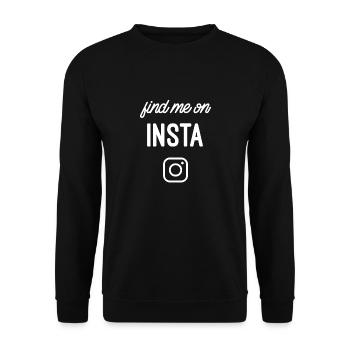 Finde mich auf Insta – Social-Media-Humor-T-Shirt - Unisex Pullover - Schwarz - Vorne - Alina (178cm) & Michal (187cm)