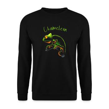 Illustration caméléon vif pour les amoureux de la nature - Sweat-shirt Unisexe - noir - Devant - Alina (178cm) & Michal (187cm)