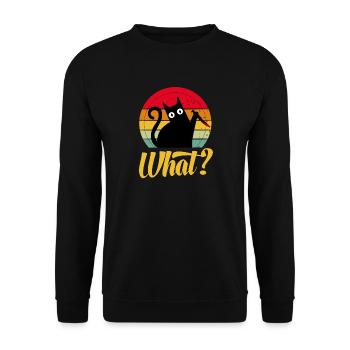 Un chat au couteau, idée de cadeau drôle - Sweat-shirt Unisexe - noir - Devant - Alina (178cm) & Michal (187cm)