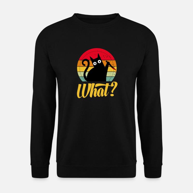 Cat With Knife Funny Gift Idea - Unisex Sweatshirt - black