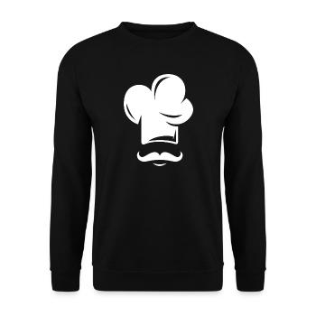 koch cook symbol icon hat Mütze beard Bart Logo - Unisex Pullover - Schwarz - Vorne - Alina (178cm) & Michal (187cm)