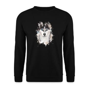 Wolf - Unisex Sweatshirt - black - Front - Alina (178cm) & Michal (187cm)