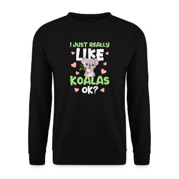 Koala Koala Bear - Unisex Sweatshirt - black - Front - Alina (178cm) & Michal (187cm)