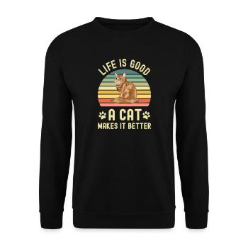 Chats Chats - Sweat-shirt Unisexe - noir - Devant - Alina (178cm) & Michal (187cm)