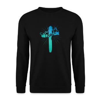 Saved by Grace - Unisex Sweatshirt - black - Front - Alina (178cm) & Michal (187cm)