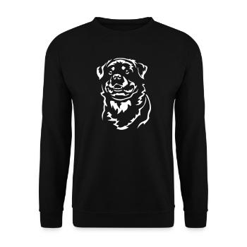 Rottweiler Kopf "Black Edition" - Unisex Pullover - Schwarz - Vorne - Alina (178cm) & Michal (187cm)