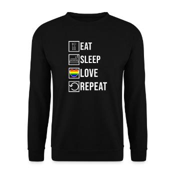 Lgbt Herz Liebe Lesbisch Transgender Statement - Unisex Pullover - Schwarz - Vorne - Alina (178cm) & Michal (187cm)
