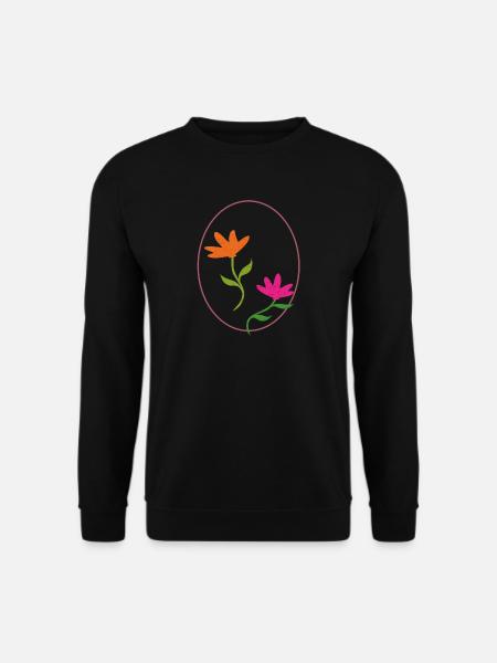 Easter egg with two flowers - Unisex Sweatshirt - black