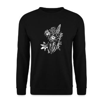 Daffodils Flowers Spring Rock Crystal - Unisex Sweatshirt - black - Front - Alina (178cm) & Michal (187cm)