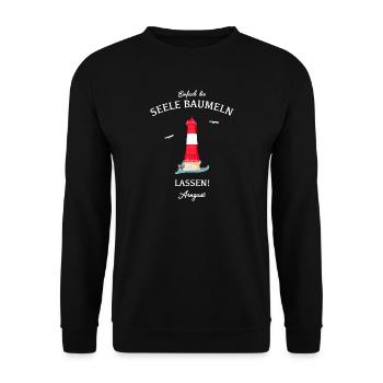 Leuchtturm Arngast, Wilhelmshaven, Deutsche Bucht - Unisex Pullover - Schwarz - Vorne - Alina (178cm) & Michal (187cm)