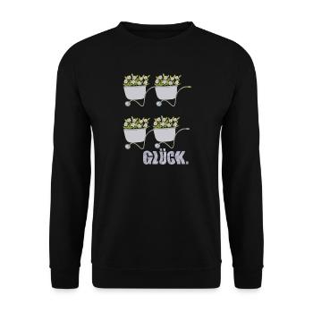 schubkarren glück - Unisex Pullover - Schwarz - Vorne - Alina (178cm) & Michal (187cm)