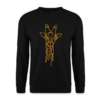 Skizze der Giraffe - Unisex Pullover - Schwarz - Vorne - Alina (178cm) & Michal (187cm)