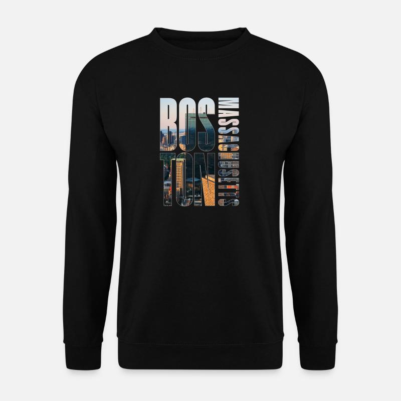 Boston Downtown Skyline Motif - Unisex Sweatshirt - black