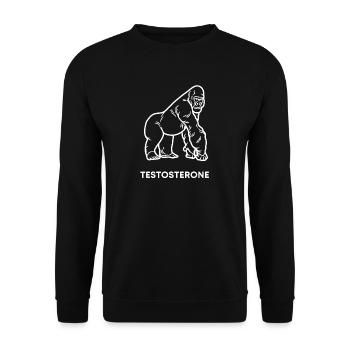 Testosterone Gorilla Alpha Gym Motivation - Unisex Pullover - Schwarz - Vorne - Alina (178cm) & Michal (187cm)