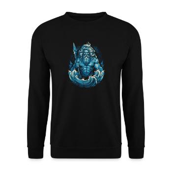 Poseidon - Unisex Pullover - Schwarz - Vorne - Alina (178cm) & Michal (187cm)