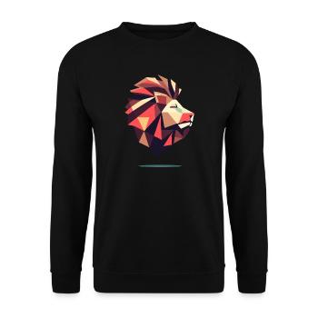 Vertex geometric lion - Unisex Sweatshirt - black - Front - Alina (178cm) & Michal (187cm)