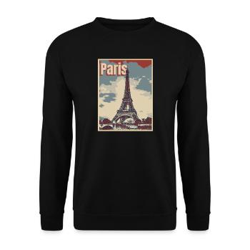 Paris Stadt der Liebe - Unisex Pullover - Schwarz - Vorne - Alina (178cm) & Michal (187cm)