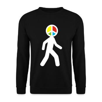 Mann des Friedens (weiß) - Unisex Pullover - Schwarz - Vorne - Alina (178cm) & Michal (187cm)