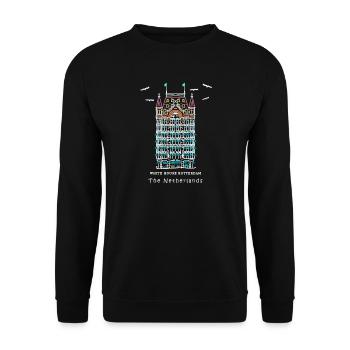 Rotterdam, Weißes Haus am Alten Hafen, Niederlande - Unisex Pullover - Schwarz - Vorne - Alina (178cm) & Michal (187cm)