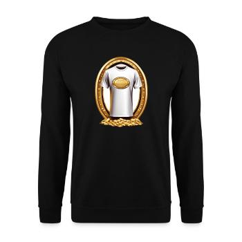 Shirt und Gold - Unisex Pullover - Schwarz - Vorne - Alina (178cm) & Michal (187cm)