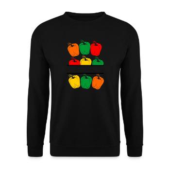 Four colors Peppers name banner - Unisex Sweatshirt - black - Front - Alina (178cm) & Michal (187cm)