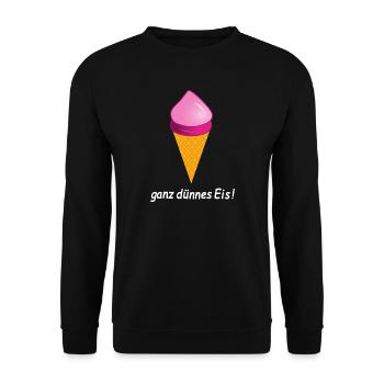ganz dünnes Eis Eiscreme - Unisex Pullover - Schwarz - Vorne - Alina (178cm) & Michal (187cm)