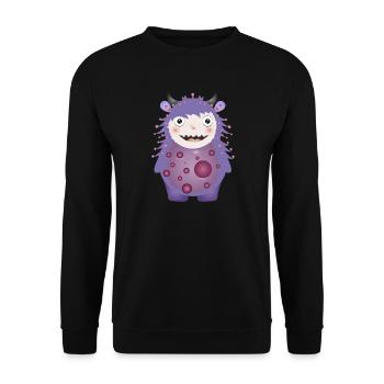 cute purple monster with horns - Unisex Sweatshirt - black - Front - Alina (178cm) & Michal (187cm)