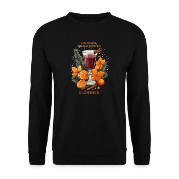 Glühwein mit Zimt - Unisex Pullover - Schwarz - Vorne - Alina (178cm) & Michal (187cm)