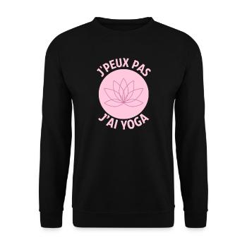 Je peux pas j ai yoga - Sweat-shirt Unisexe - noir - Devant - Alina (178cm) & Michal (187cm)